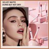 Tiejdhr 4 Colors Mini Little Tube Lipstick, Matte Velvet Lipstick, Red Moisturizer Smooth Lip Stick Lip Stain Long Lasting 24-Hours Waterproof Labiales Mate (Set B)