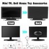 2 Pieces Dollhouse Miniature Furniture 1:12 Doll House Miniature TV Television with Remote Control Dollhouse Mini Model Toy Dollhouse Mini Decoration Accessories