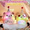 BSTAOFY Light up Music Happy Birthday Teddy Bear Soft Plush Pillow Birthday Stuffed Animal Bear Birthday Gift for Toddler Kids Girls, 14''