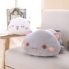 Jensquaify Cat Stuffed Animals, Soft Cat Plush Pillow Kawaii Kitten Stuffed Animal Toy Gifts for Kids (Grey Round Eyes, 13.7")