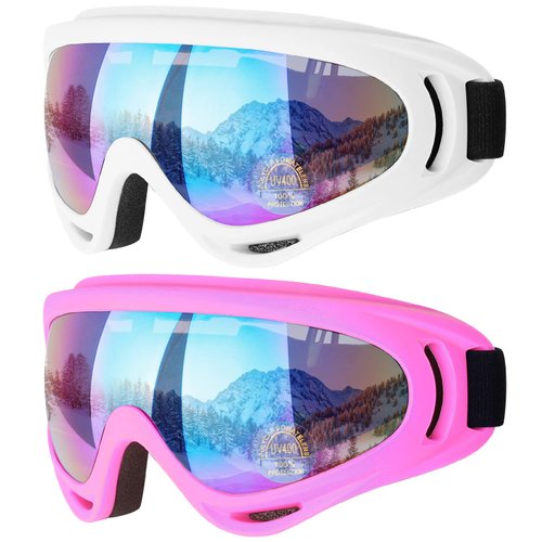 COOLOO Ski Goggles, Snow Snowboard Goggles for Men Women Kids - UV Protection Foam Anti-Scratch Dustproof