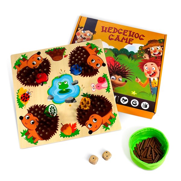 FICCURYS Hedgehog Game Montessori Toys for 3+ Year Old Toddlers,Baby Fine Motor Skill Wooden Toys,Early Education Counting Matching Game Toys,Hedgehog Board Game for Kids Birthday
