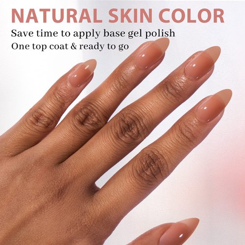 BTArtbox Almond Nail Tips - Brown Soft Gel Nail Kit with 150 pcs Medium Fake Nails, Gel Nail Glue, Top Coat, Nail Lamp, Pre-colored Press on Nails for Nail Art Easy DIY