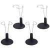 PATKAW Doll Stand, 4 Pcs 5.9 Inch Portable Doll Stands Teddy Bear Stand Doll Display Case for Storage and Organization of Childrens Dolls - Black