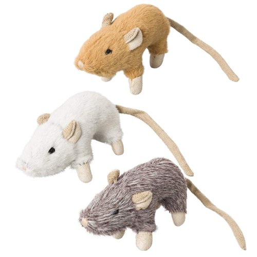 Spot 52084 3.5" Wool Mouse Willie With Catnip Cat Toy Assorted Colors