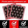 ZOIIWA 96pcs Pirate Tableware Set Pirate Party Decorations Pirate ship Bone Halloween Dinnerware Supplies for Adult Teens Kids Decor Party Favor and Disposable Paper Goods,Severs 24