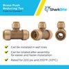 SharkBite 3/4 Inch x 3/4 Inch x 1/2 Inch Reducing Tee, Push To Connect Brass Plumbing Fitting, PEX Pipe, Copper, CPVC, PE-RT, HDPE, U412LFA