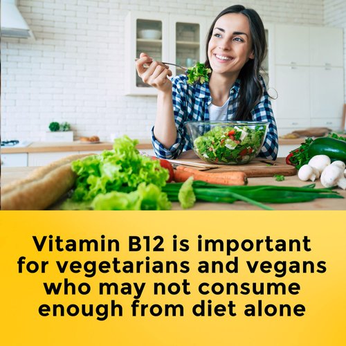 Nature Made Vitamin B12 1000 mcg, Easy to Take Sublingual B12 for Energy Metabolism Support, 50 Sugar Free Fast Dissolve Tablets, 50 Day Supply