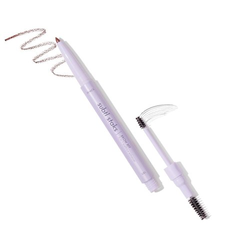 3-in-1 Brow Pencil - Vegan, Smudge-Proof, with Spoolie Brush and Clear Gel - Best Eyebrow Pencil for Fluffing, Filling, and Setting Brows, Dark Brown