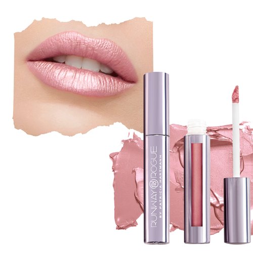 Runway Rogue Silk Glam Liquid Lipstick, Long Wear Frosted Pale-Pink Lipstick, ‘Trophy Wife’