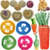 Youngever 15 Pack Rabbit Chew Toys, Small Animal Chew Toys, Chew Treats Toys and Balls for Bunny, Rabbit, Hamster, Guinea Pig
