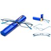 2 Packs Pocket Readers Ultra Slim Compact Reading Glasses Spring Temple w/Portable Pocket Clip Aluminum Case Blue +3.50