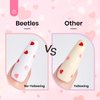 beetles Gel Polish 15ML Clear Pink Color Gel Top Coat With Pink & Red Heart Shape Gift for Mom, Glass Polish Soak Off UV No Wipe Gel Top Coat Reflective Glitter for Sparkle Nails