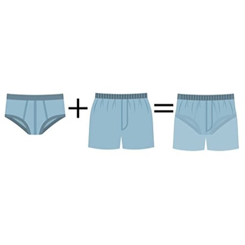 Wearever Incontinence Underwear for Men - Reusable & Washable Men's Bladder Control 2-in-1 Boxer with Regular Absorbency - Leak Proof Underwear (Single Pair) (Oxford) (XL) (Waist 42-44)