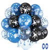 Space Party Balloons, 12 Inch Outer Space Themed Party Decorations Supplies Blue Black Confetti Latex Balloons Astronaut Planet Helium Balloons for Kids Boys Space Theme Birthday Baby Shower Party