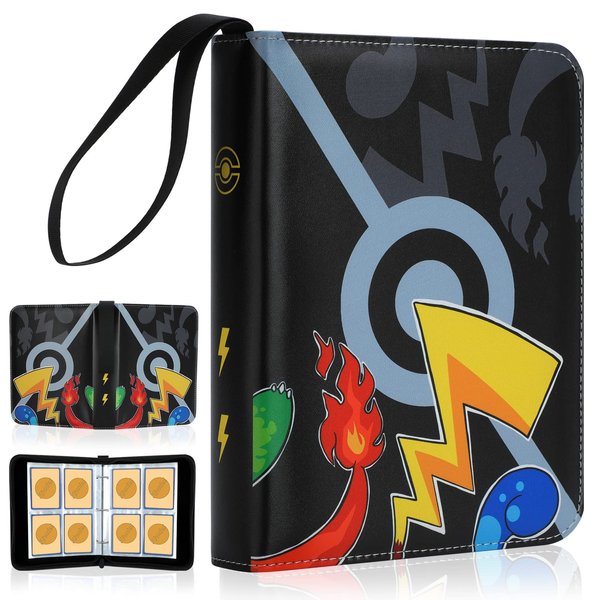 Kivxizi Card Binder 4 Pocket, Trading Card Binder Holder Fits 400 Cards with 50 Removable Sleeves, Card Collection Binder Album Book Case Storage for Boys Girls Toys Gift