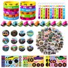 ANGOLIO 110Pcs Monster Truck Party Favors Kits, Favors All-in-One Pack Party Supplies Include Monster Truck Stickers Keychain Bracelet Badge Car Face Stickers for Boys Kids Birthday Party Supplies