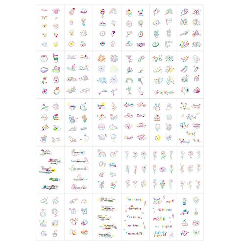 Flower Temporary Fake Tattoos Long Lasting 3D Realistic Tatoo Stickers Floral Sun Waterproof Watercolor Tattoos For Women Arm Neck Brirthday Party Adult Art (Style 9)