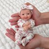 Mire & Mire Reborn Baby Dolls 7 "Girl Open Eyes Smile Full Silicone Mini Baby Doll with Feeding Accessories-A