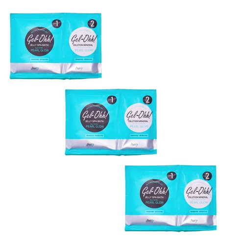 AvryBeauty Gel-Ohh Jelly Spa Bath 3 Pack, Pearl Glow, Clean Scented, Aloe Infused, Jelly Pedicure, Salon Services, Pedicure, Salon Pedi, Relaxation, Heat & Aroma Therapy, Foot Care