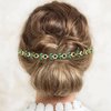 PrettyLife Green Crystal Bridal Headpiece Rhinestone Wedding Headband Gold Hair Accessories for Bride Women (Green)