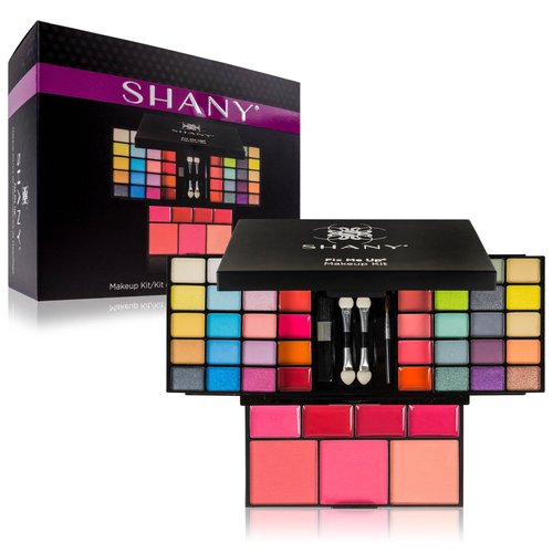 SHANY 'Fix Me Up' Makeup Kit - Compact Travel Makeup Portable Giftable Adult and Teen Makeup Set Eye Shadows, Lip Colors, Blushes, and Applicators
