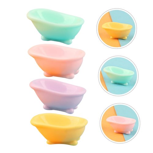 8pcs Bathtub Micro Landscape Mini Bathtub Model Bathroom Soap Dish Hamster Bathtub Simulation Bathtub Dollhouse Decoration Accessories Ornament Doll House Resin Small Bathtub
