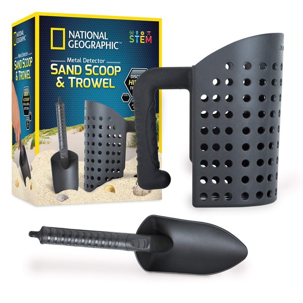 NATIONAL GEOGRAPHIC Metal Detector Accessories – includes Sand Scoop for Metal Detecting and Metal Detector Shovel, Use as Sand Sifter for The Beach, Metal Detecting Accessories