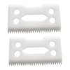 JRSHOME Pack of 2 Ceramic Replacement Clipper Blade set for Taper 2000 and WAHL 5-Star (White CeramicX2)