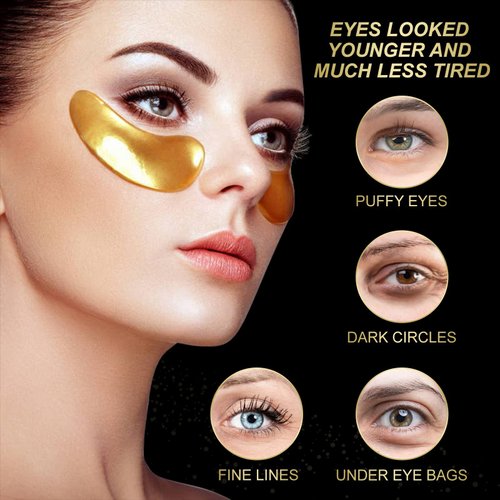 sefudun Under Eye Mask,20 pairs 24K Collagen Eye Pads,Under Eye Patches Skincare for Anti Aging,Anti Wrinkle,Reducing Eye Puffiness,Dark Circles