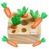 Skrtuan Montessori Toys for Babies 6-12 Months, Wooden Toys for 1 2 3 Year Old Toddlers, Educational Carrot Harvest Shape Sorting Matching Puzzle, Developmental Birthday Gifts for Boys and Girls