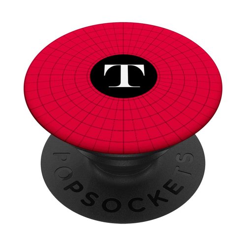 Cell Phone Pop Out Holder,Red and Black Spiderweb Letter T PopSockets Grip and Stand for Phones and Tablets