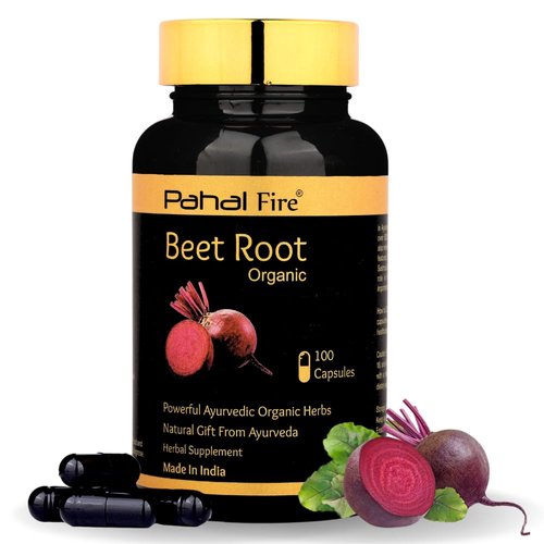PahalFire Beet Root Organic Herbal Supplement 500mg | 100 Capsules| 50 Days Supply for 3 in 1 Nitric Oxide Supplement Wild harvested in India