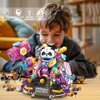 Animal Building Blocks Set, Animal Table Centerpiece Decorative Crossing Technic Panda Model Building Set 635 Pcs for Kids, Mini Blocks Animal Building Set，KK0035 (Purple)