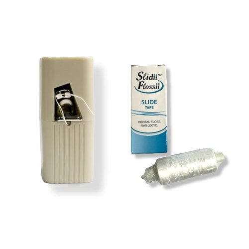 Dental Floss and Dispensers - 200 Yards Spools - 2 Spools Included - 400 Yards of Dental Floss (Slide Tape Floss)