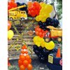 Construction Balloons, 12 inch Black Orange Yellow Balloons,Excavator Helmet Warning Printed Latex Balloons for Construction Party Birthday Truck Theme Baby Shower Boys Party Supplies