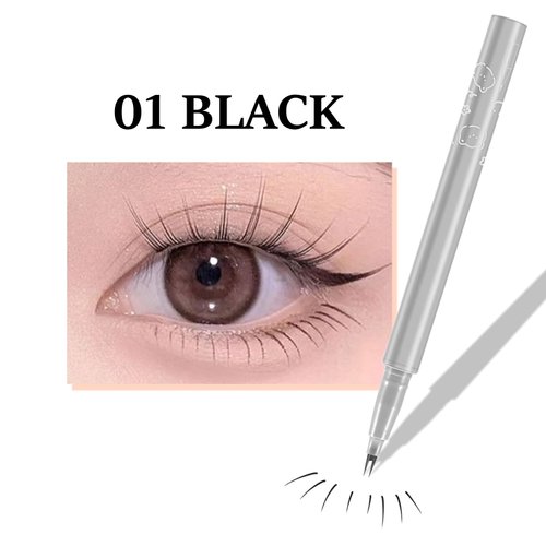 Jutqut 2PCS Double Tip Lower Eyelash Pencil, Natural Lower Eyelashes Liquid Pen, Waterproof Liquid Eyeliner 0.01 MM Double Tip Lower Lash Pen, Smudge proof, Long Wearing, Ultra-Fine Tip(Brown+Black)