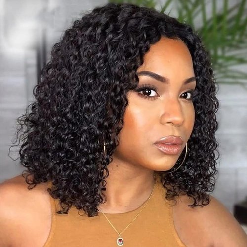 Mofyue Glueless Lace Front Wigs Human Hair For Women 5×5 Curly Glueless Wigs Human Hair 200% Density Kinkycurly Wig Human Hair Brazilian Virgin Lace Front Wigs (14 Inch)