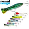 Nomad Design Chug Norris Popper - Offshore Saltwater Fishing Lure with Hydrodynamic Design, 3.75" Floating, BKK 4X Trebles Hook, 3/4oz - Calypso