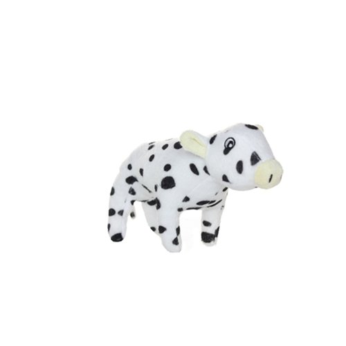 MIGHTY- Farm Junior Cow - Squeaker-Multiple Layers. Made Durable, Strong & Tough. Interactive Play Dog Toy (Tug, Toss & Fetch). Machine Washable & Floats