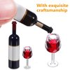 NUOBESTY Mini Bottles 18Pcs Dollhouse Champagne Set Miniature Red Wine Bottle Mini Cocktail Glasses Drink Cups for Dollhouse Decoration Mini Wine Bottles