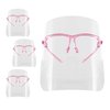 TCP Global Salon World Safety Face Shields with Pink Glasses Frames (Pack of 4) - Ultra Clear Protective Full Face Shields to Protect Eyes, Nose, Mouth - Anti-Fog PET Plastic, Goggles