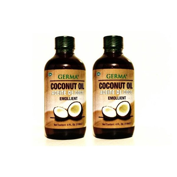2pk COCONUT OIL ACEITE DE COCO 4oz EMOLLIENT FOR HAIR, NAIL & SKIN. PARA CUERPO Y PELO