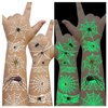 Cerlaza 10 Sheets Glow Spider Web Temporary Tattoos for Halloween Decorations, Fake Small Spider Tattoos for Halloween Party Games Favors Supplies, Halloween Treats for Adults Kids