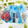 WenTao 100Pcs Premium Sheer Drawstring Organza Bags, 4 x 6 Inch (10x15cm) Pouches Candy Jewelry Party Wedding Favor Gift Bags Blue