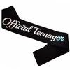 LXYXUUN Official Teenager Sash Black, Silver Foil Birthday Sash for 13th Funny Birthday Party Decorations, Boy or Girl Bday Sash Gift Ideas