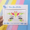 Topz Neon Face Jewels Face Gems Sticker Christmas Makeup Face Tattoos Rainbow Crystal Eye Gems Sticker Body Glitter Fluorescent Rhinestone sticker Body Gems Temporary Tattoo