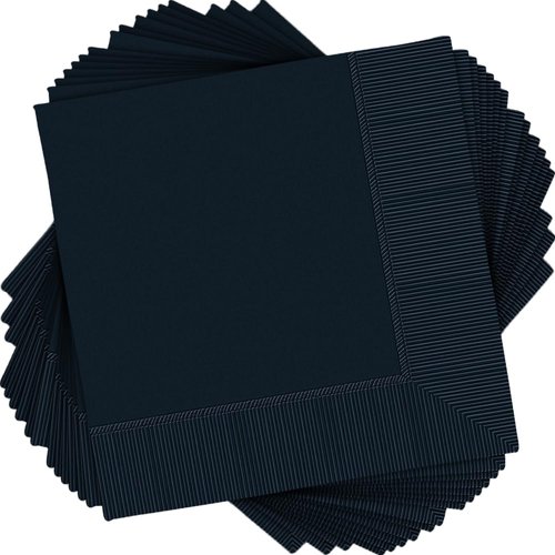 Amscan Luncheon Napkins Big Party Pack 100ct, 6 1/2" x 6 1/2", Jet Black