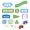 ELX Magnetic Tiles Race Track Set,59PCS Magnet Building Blocks Track with 2 Cars and Roads Signs,STEM Education Magnetic Toy for Toddlers Ages 3+,Christmas Birthday Present for Kids