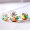 Multicolour Dollhouse Fish Tank, Dolls and Accessories Miniature Fish Bowl Dollhouse Accessories 1: 12 Miniature Glass Goldfish Tank Dollhouse Desktop Ornaments(Round)